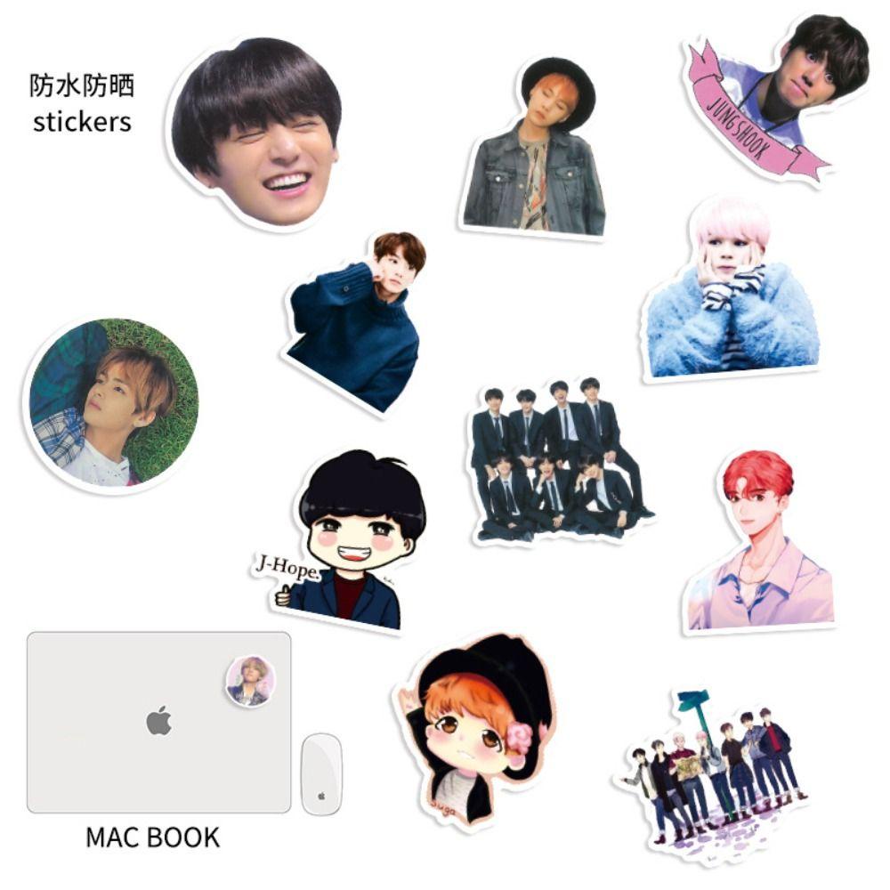 [Elegan] B-t-s Idol Stiker Anti Air J-HOPE Kim Laptop Kulit Mainan Fans Hadiah Bangtan Boys Ulang Tahun Kekinian Sticker Pack SUGA Mainan Anak Perempuan Dekorasi Sticker Tahan Air