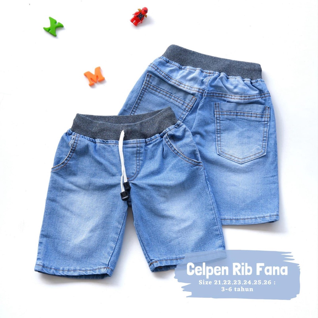 Celana Pendek Anak Jeans Laki Cowok 3 4 5 6 7 Tahun RIB FANA