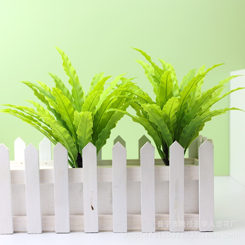 SS Ornamen Tanaman Bunga 46 Daun Pakis Artifisial Plastik Pot Tumbuhan Paku Plastik Flowers Potted Ornaments Decoration