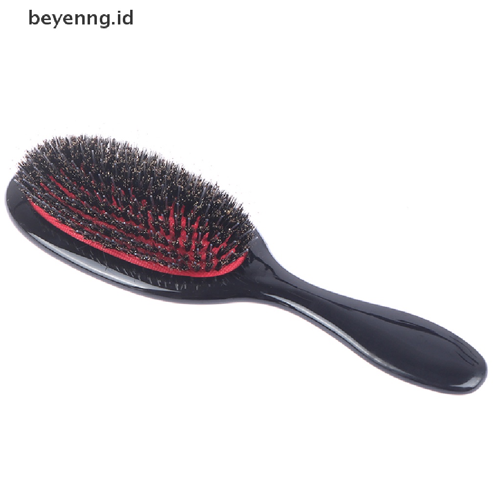 Beyen Boar Fur &amp; Nylon Hair Brush Oval Sisir Dayung Anti Statis Pijat Kulit Kepala ID