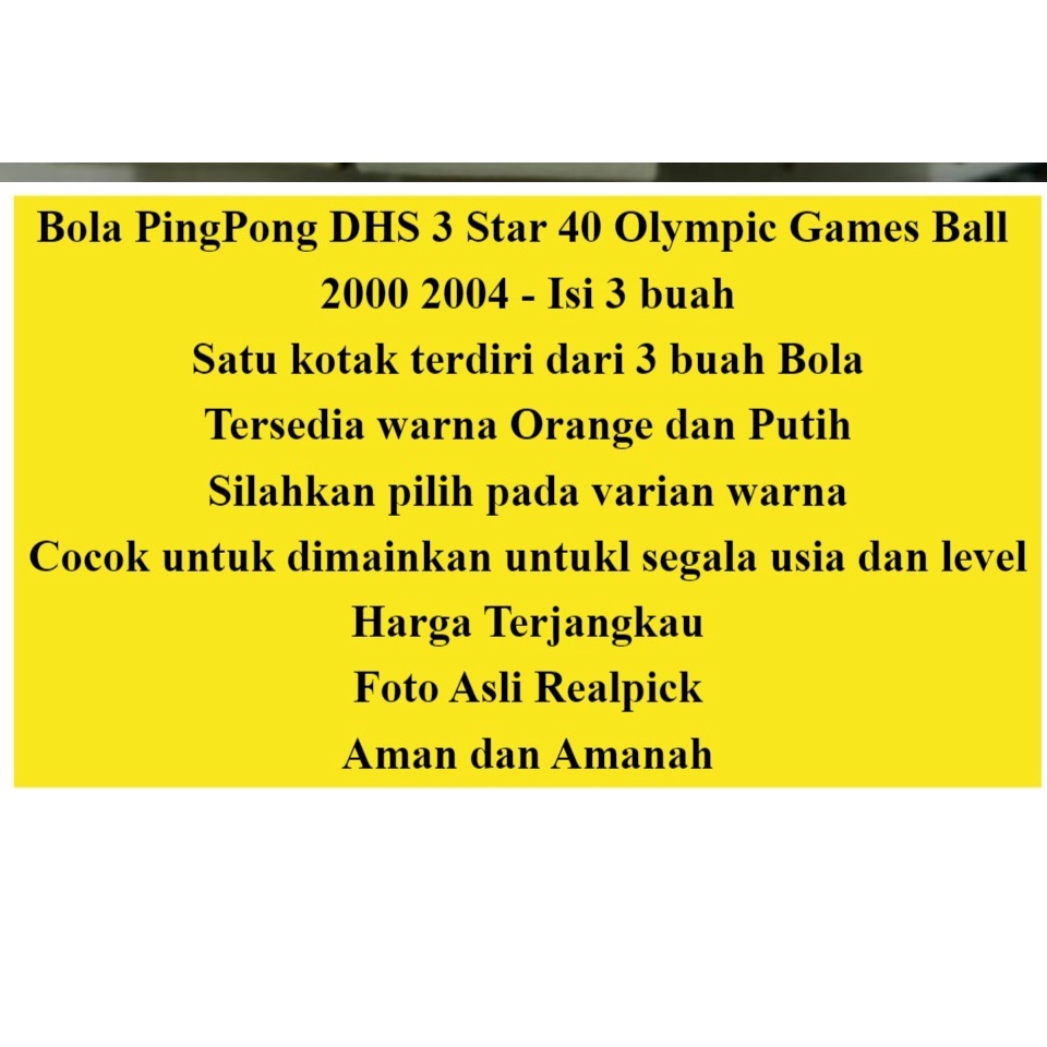 Bola pingpong dhs olympic games ball bola pingpong isi 3 DRAGON RED