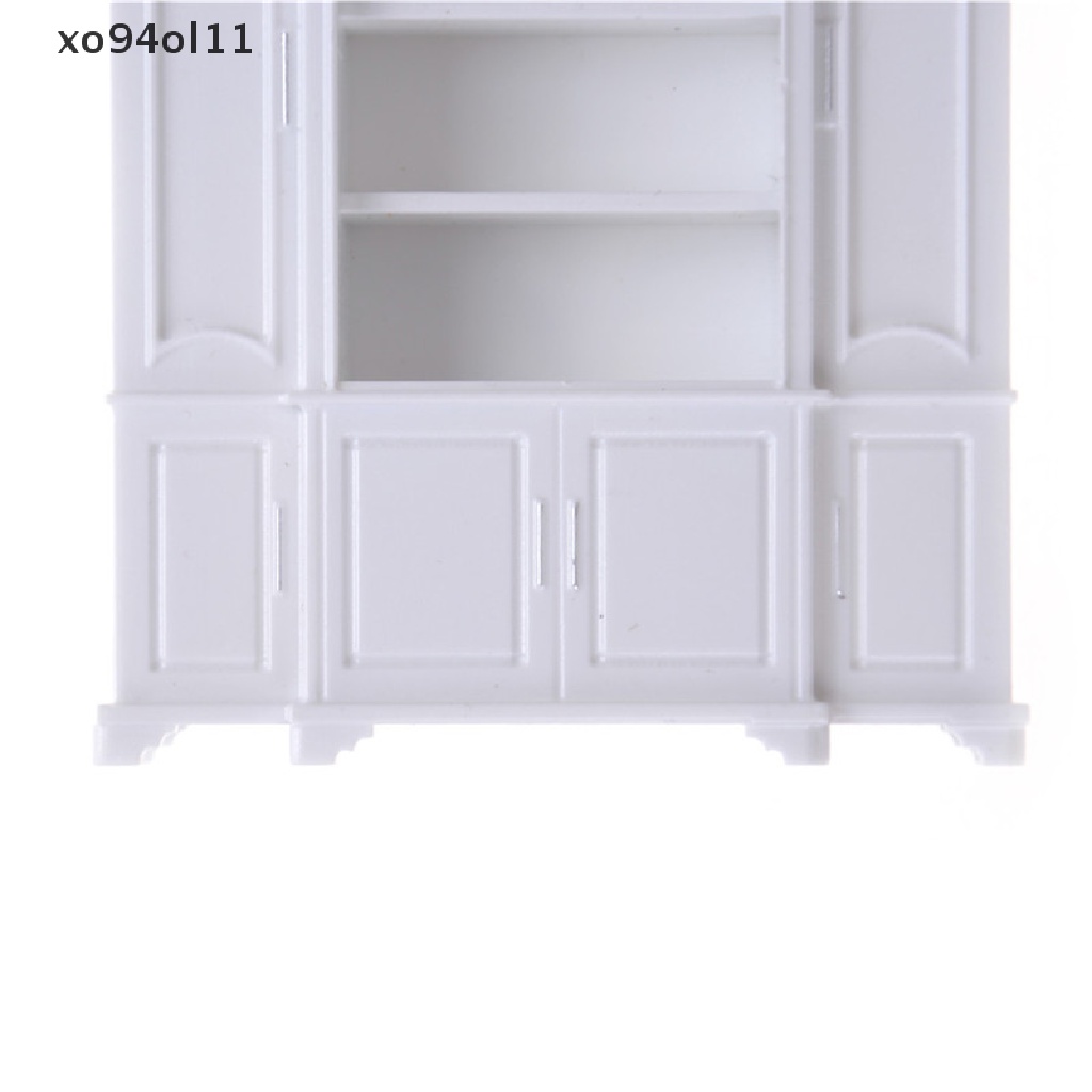 Xo Rumah Boneka Miniatur Furniture Decor Kabinet Rak Buku Motif Silver OL