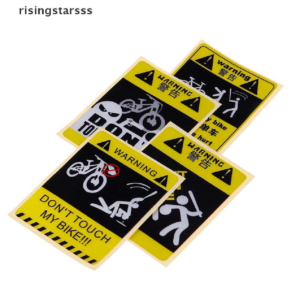 Rsid Span-new DONT TOUCH MY BIKE Sepeda Stiker Peringatan Hias Waterproof Decal Kuning  Sepatu Jelly