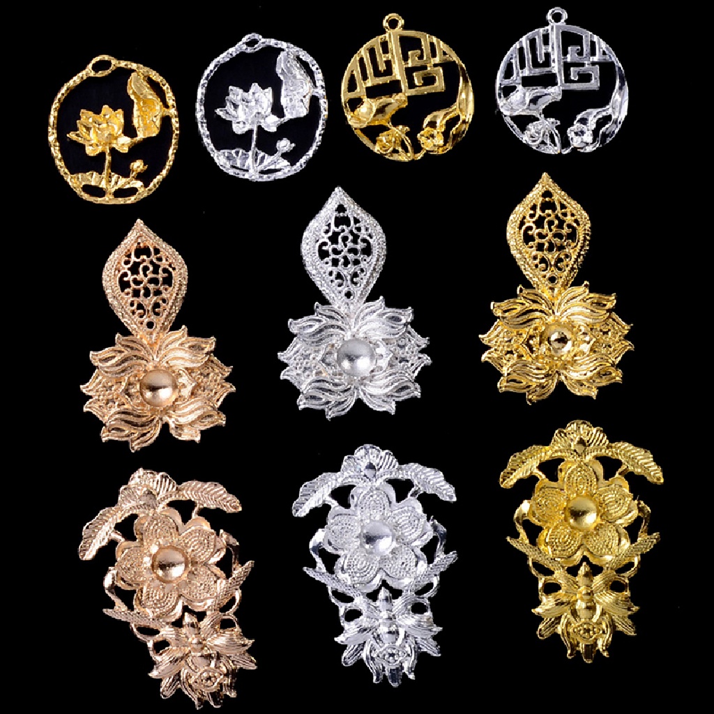 Hbid Vintage Liontin Bunga Logam Buatan Tangan Ornamen Tiara Diy Perhiasan Aksesoris Hollow pendant Glory