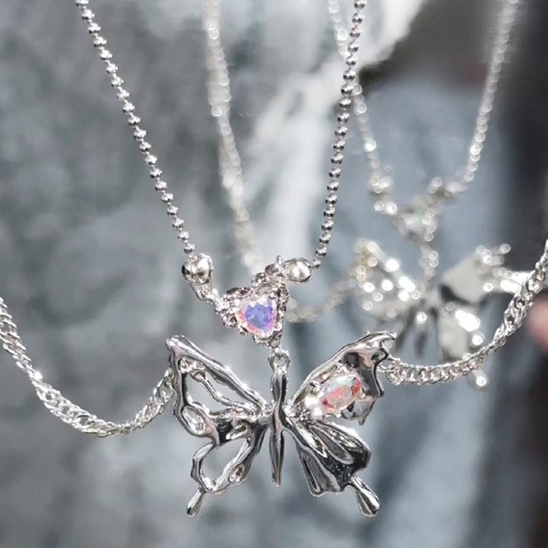 Jepang Korea Ganda Kupu-Kupu High-End Desain Niche Gaya Keren Kalung Baru