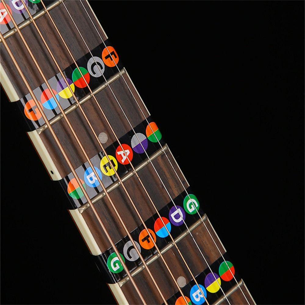 Lanfy Stiker Sisik Gitar Belajar Aksesoris Gitar Musical Scale Pemula Frets Note Decal Gitar Elektrik Fretboard Sticker