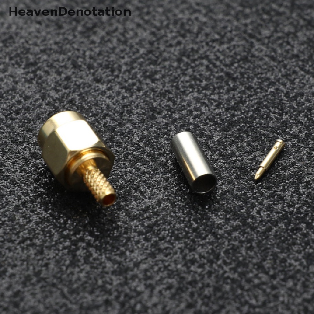 [HeavenDenotation] 10pcs SMA Male Plug crimp Untuk RG174 RG316 RG178 RG179 LMR100 Kabel Konektor RF HDV