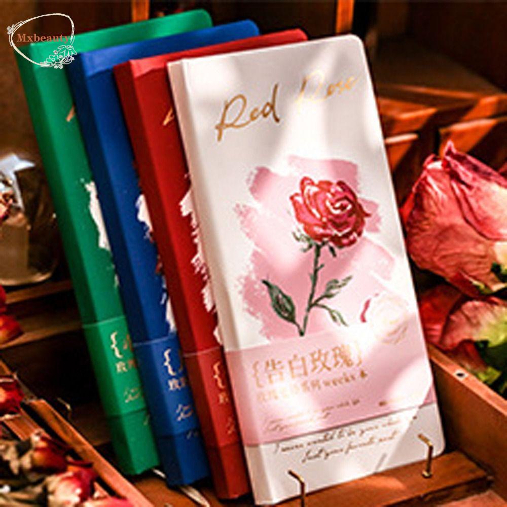 Mxbeauty Loose-leaf Notebook Perlengkapan Kantor Kreativitas Alat Tulis Sekolah DIY Scrapbook Seri Puisi Mawar Tulisan Pad Retro Handbook
