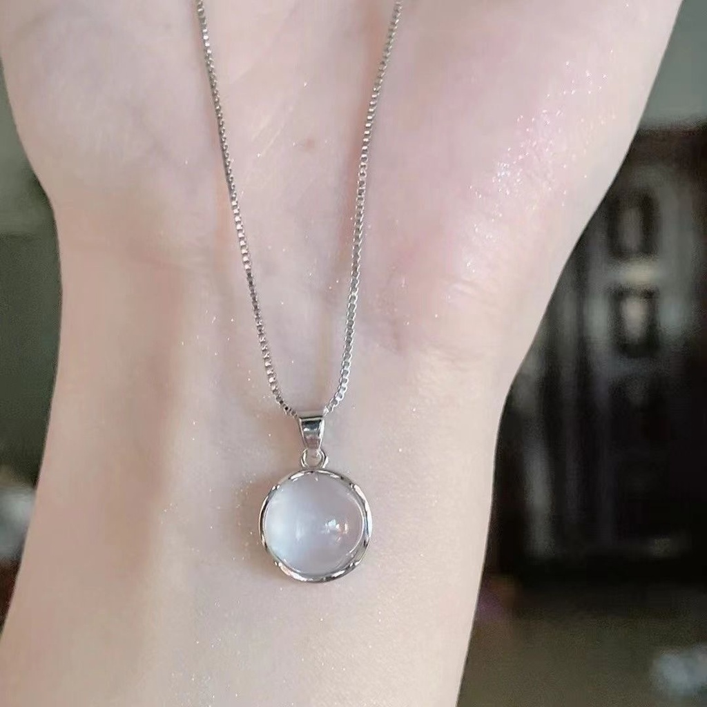 Ifyou Kalung Liontin Kristal Simple Choker Rantai Silver Sederhana Untuk Perhiasan Aksesoris Wanita