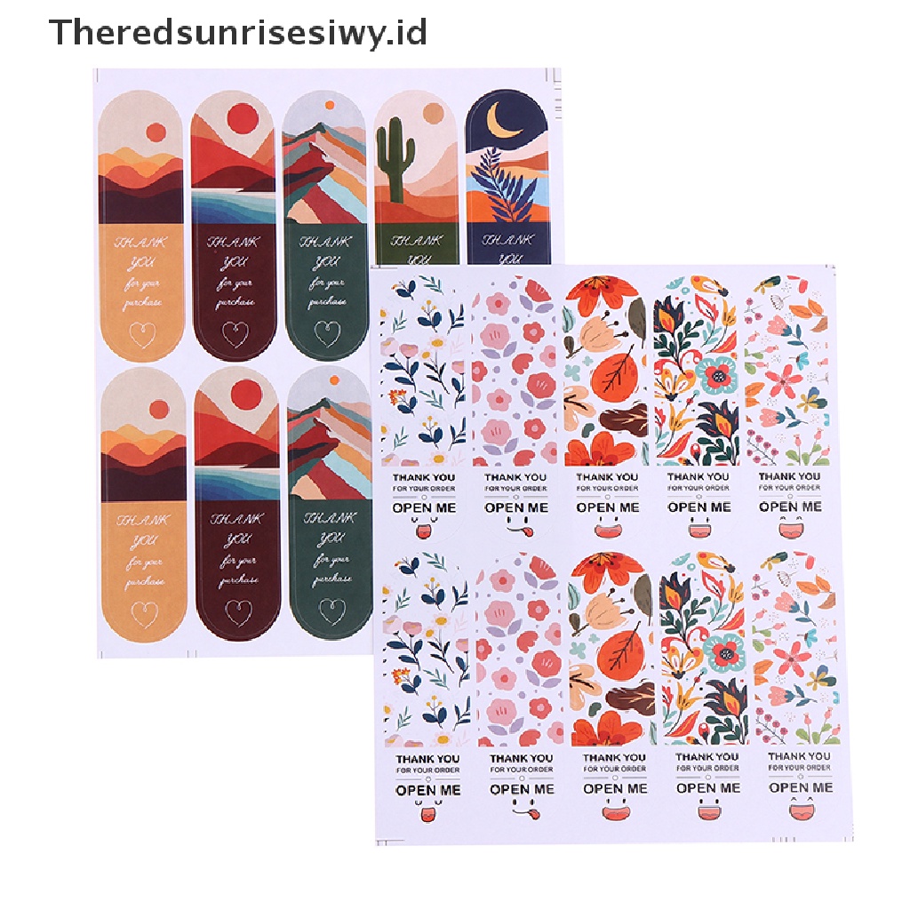 # Kado Mom &amp; PAPA DIY # 100pcs Thank You For Your Pembelian Stiker Gift Box Paket Sealing Labels Stationery Sticker Lucu Persegi Panjang Sticker Dekorasi Pesta~