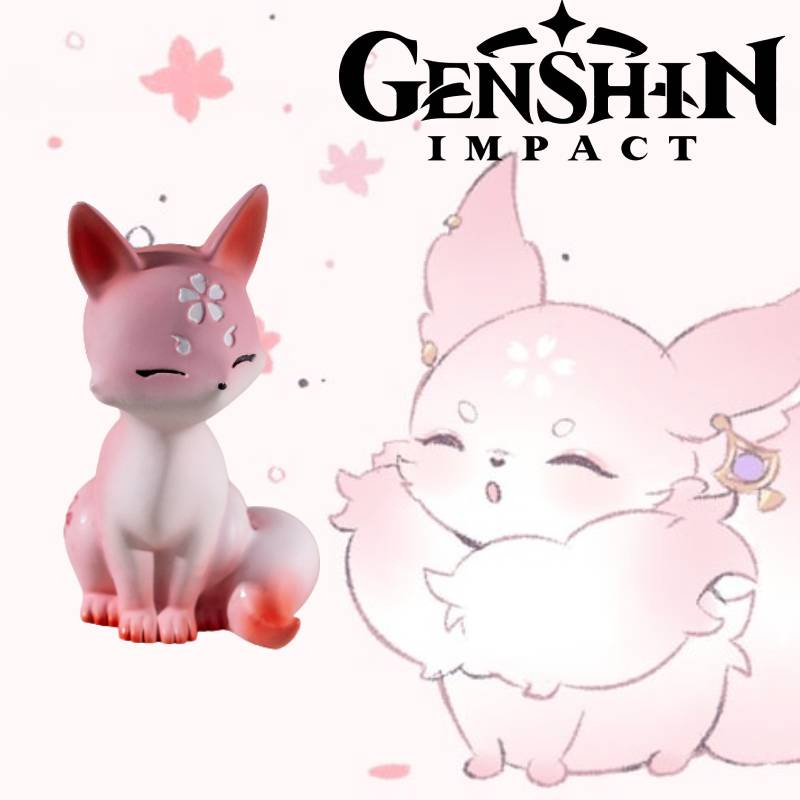 Genshin Impact Yae Miko Fox Action Figure Kreatif Miniatur Boneka Q Versi Koleksi Model Mainan Figure