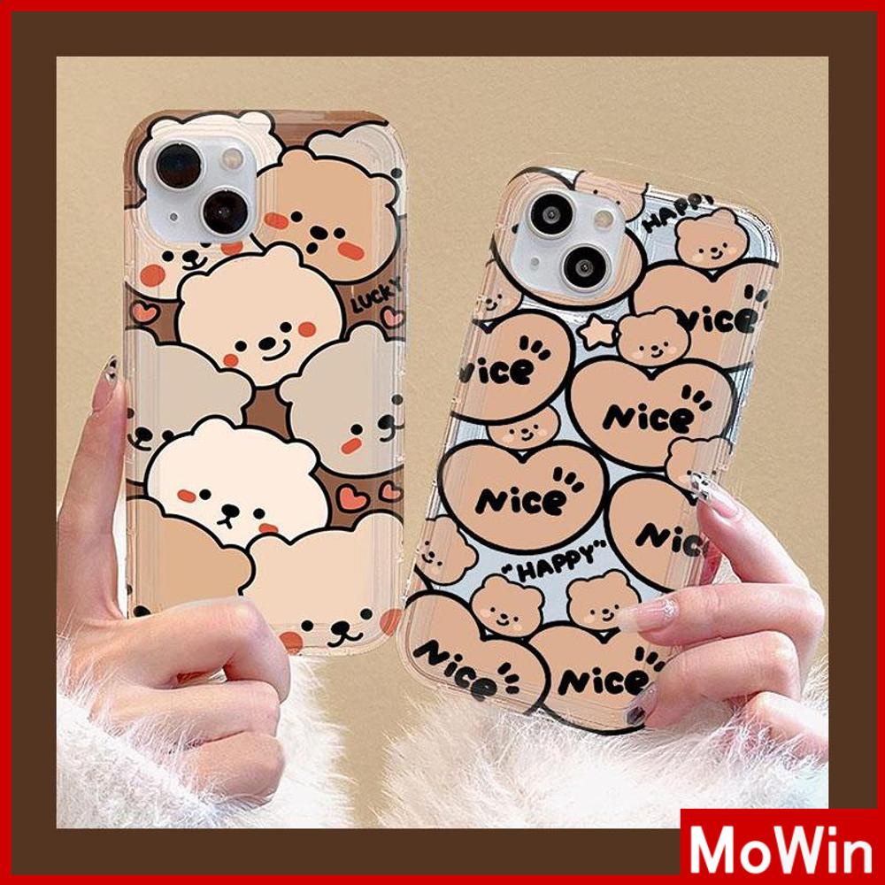 For iPhone 14 Pro Max iPhone Case Clear Case TPU Soft Case Airbag Shockproof Protection Camera Brown Cute Bear Compatible with iPhone 13 Pro Max iPhone 12 Pro Max 11 7Plus 6Plus XR