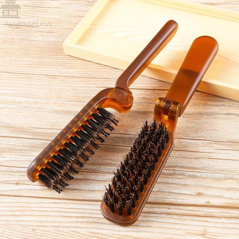 Sisir Bulu Agustina Barber Aksesoris Rambut Profesional Sisir Pijat Hairdressing Compact Foldable Comb