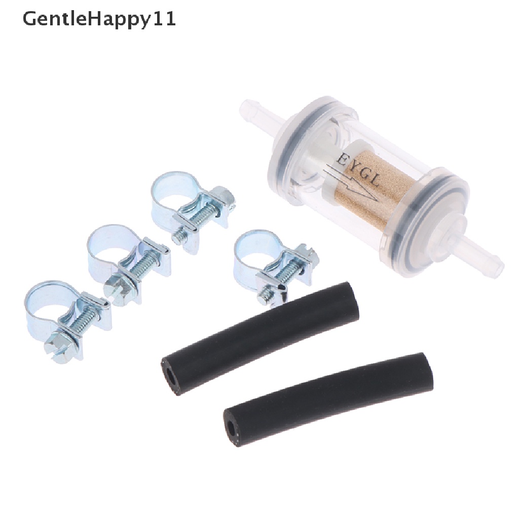 Gentlehappy 7pcs/Set Filter Bahan Bakar Solar Transparan Bongkar Pasang+Selang Bakar+Klip id