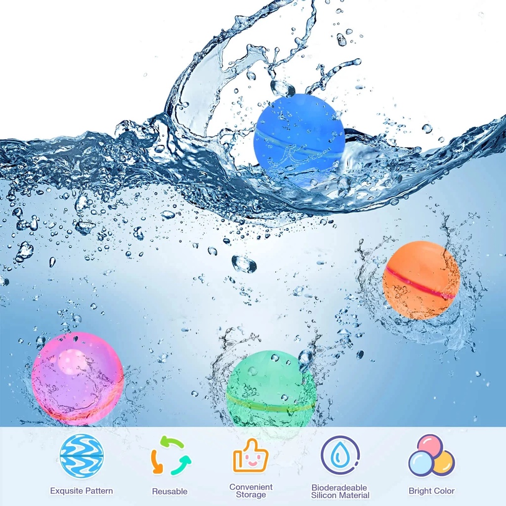 1pc Lembut Dewasa Balon Air Musim Panas Perlengkapan Pesta Self Sealing Silikon Kolam Renang Water Splash Ball Reusable Anak Mainan Bola Air Untuk Permainan Outdoor