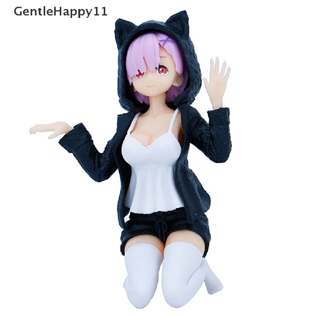 Gentlehappy Manga Re: Zero Action Figure Mainan Kneeling Telinga Kucing Boneka Dekorasi Kamar Figurines id