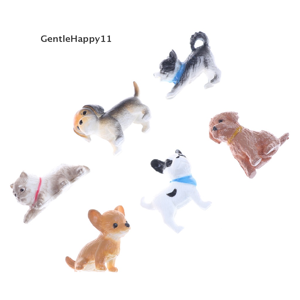 Gentlehappy 6Pieces Kawaii 3D Resin Anjing Miniatur Dekorasi Kerajinan DIY Untuk Ornamen Rumah Boneka id