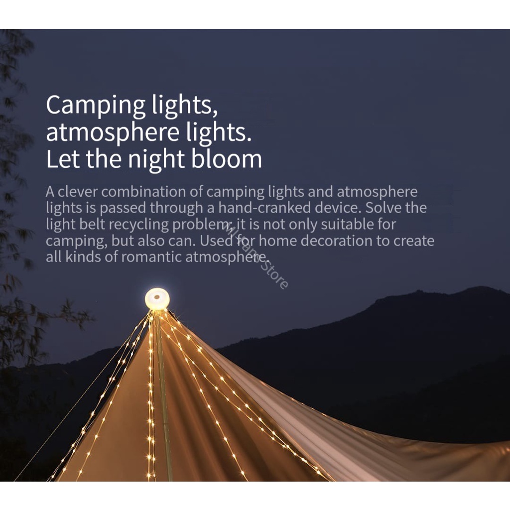 Xiaomi Nextool Camping LED Light Strip Atmosphere Lamp Rechargeable Portable Strip Fleksibel Warm White Lamp Untuk Dekorasi Kamar Tenda