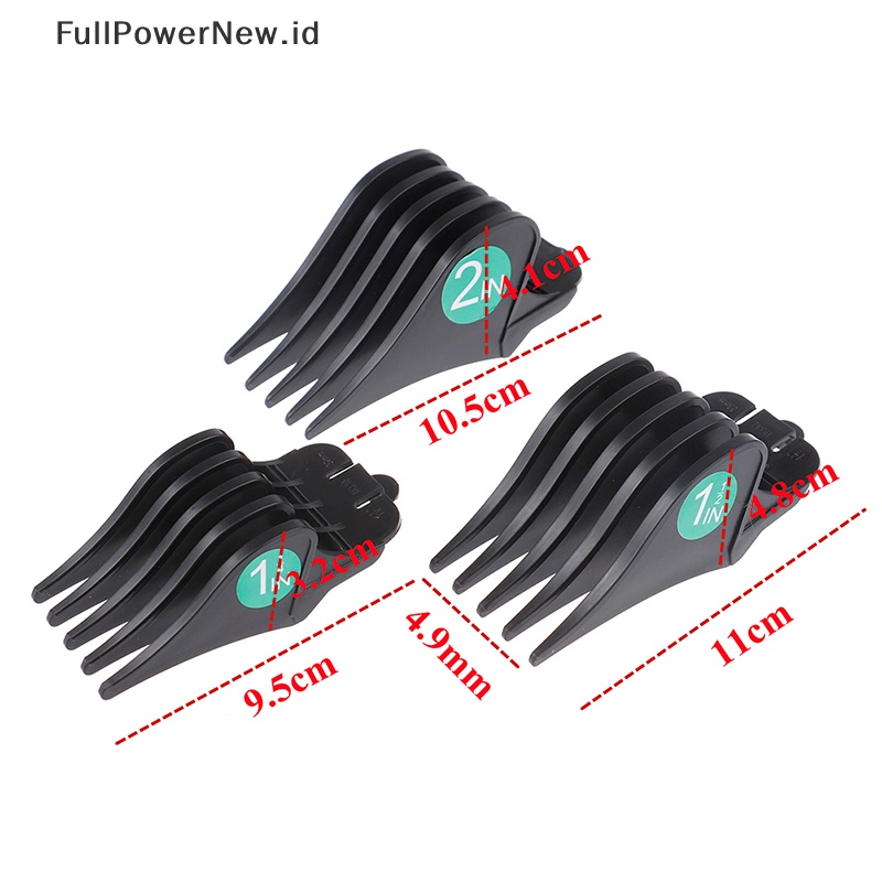 Power 3Pcs Ukuran Besar 32 /38/51mm Limit Comb Trimmer Cutg Guide Clipper Untuk Wahl ID