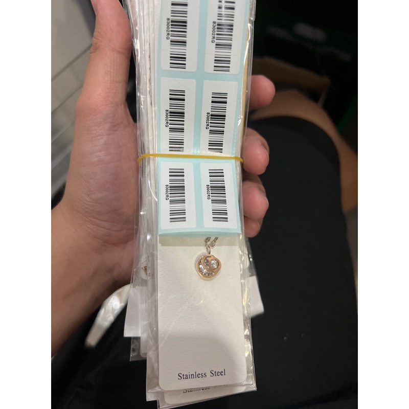 83002 Kalung CD zircon titanium stainless steel 316L berkualitas import anti karat bisa bayar di tempat