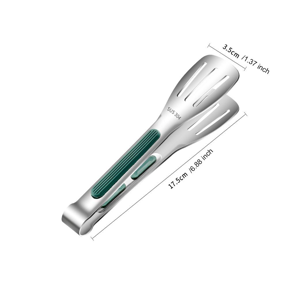 Food Tong BBQ Grill Steak Roti Salad Klip Alat Masak Stainless Steel Nyaman Anti Lengket Untuk Sendok Garpu Daging