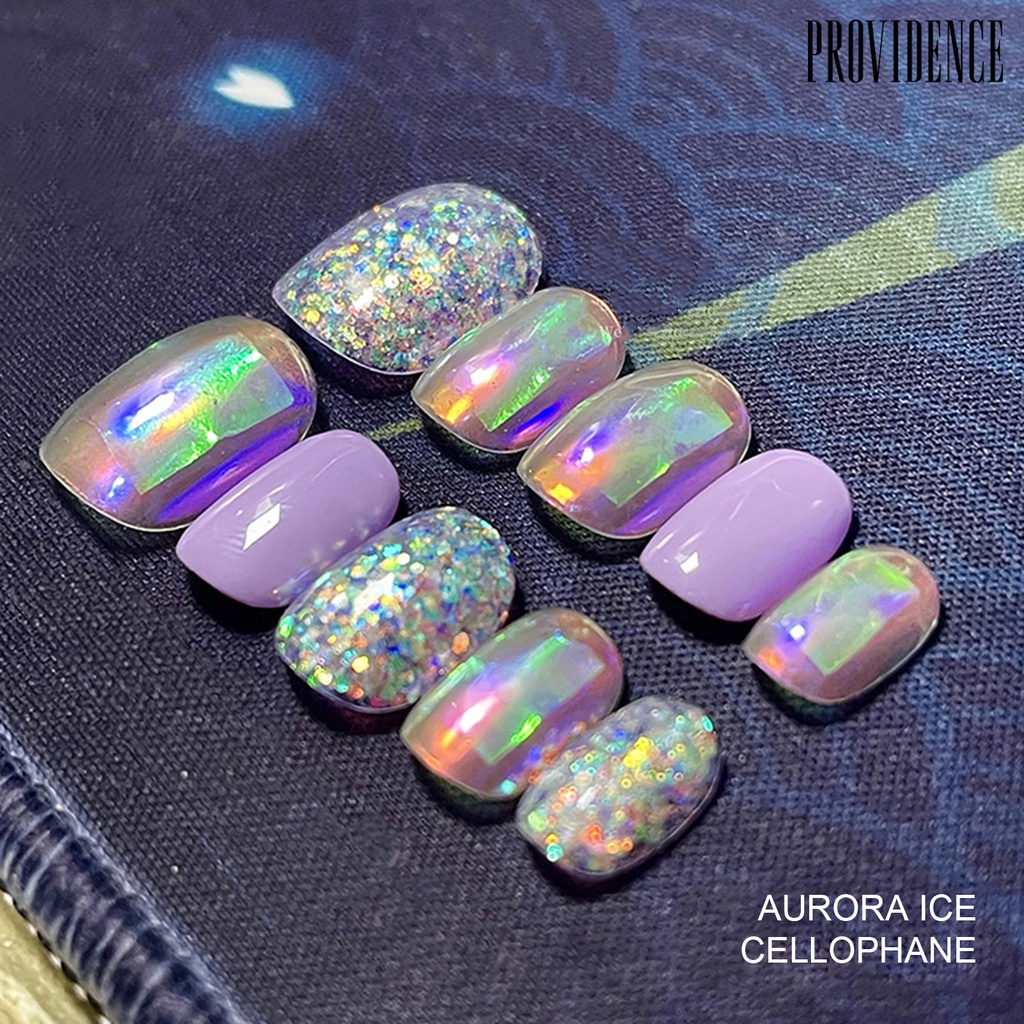 Providence Stiker Kuku Yang Dapat Dilepas Permukaan Mengkilap Plastik DIY Nail Art-Aurora Film Manicure Transfer Kertas Perlengkapan Kuku