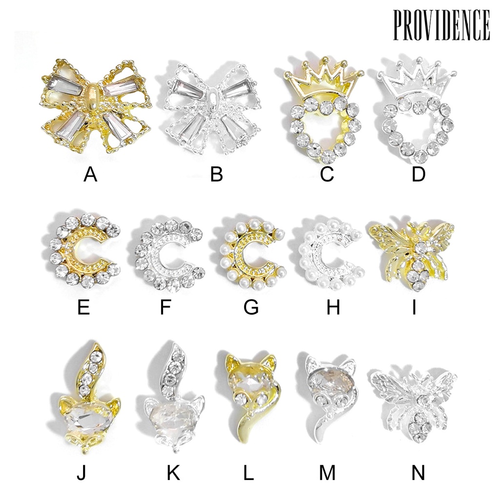 Providence Dekorasi Kuku Bentuk Kreatif Efek Visual Mengkilap Berkilau Desain Mutiara Imitasi Aplikasi Lebar Paduan Tahan Luntur 3D Nail Art Charms Manicure Jewelry Perlengkapan Kuku