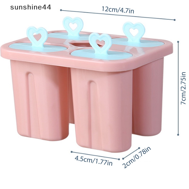 Sunshine Cetakan Es Krim Frozen Plastik Juice Popsicle Maker Lolly Mould 4sel ID