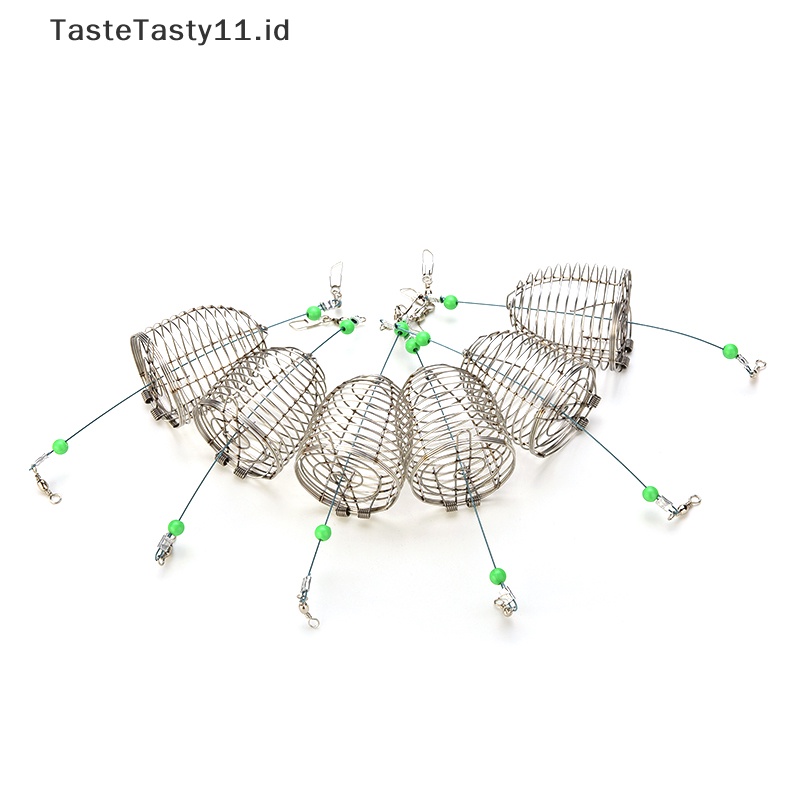 Tastetasty 1x Tempat Keranjang Perangkap Pancing Sangkar Umpan Kecil Kawat Stainless Steel.