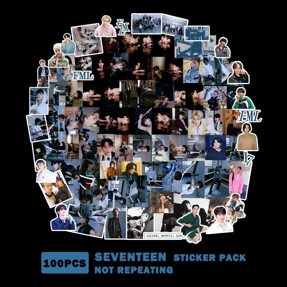 100pcs/set SEVENTEEN IVE NMIXX Photo Sticker Hand Book Luggage Stiker Album Baru FML I'VE EXPERGO Gambar Paster