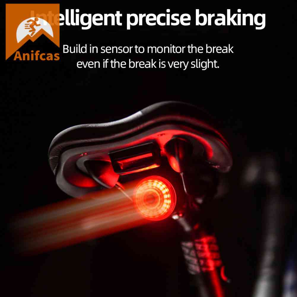 Usb Rechargeable Bike Smart Brake Sensing Rear Light Warning Aksesoris Bersepeda