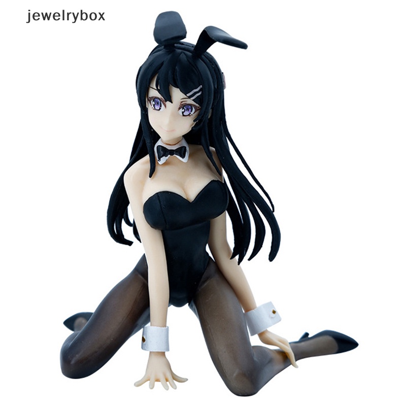 [jewelrybox] Anime Figure Sakurajima Mai Sexy Hitam Sutra Bunny Girl Kneeling Stance Boneka Hadiah Butik