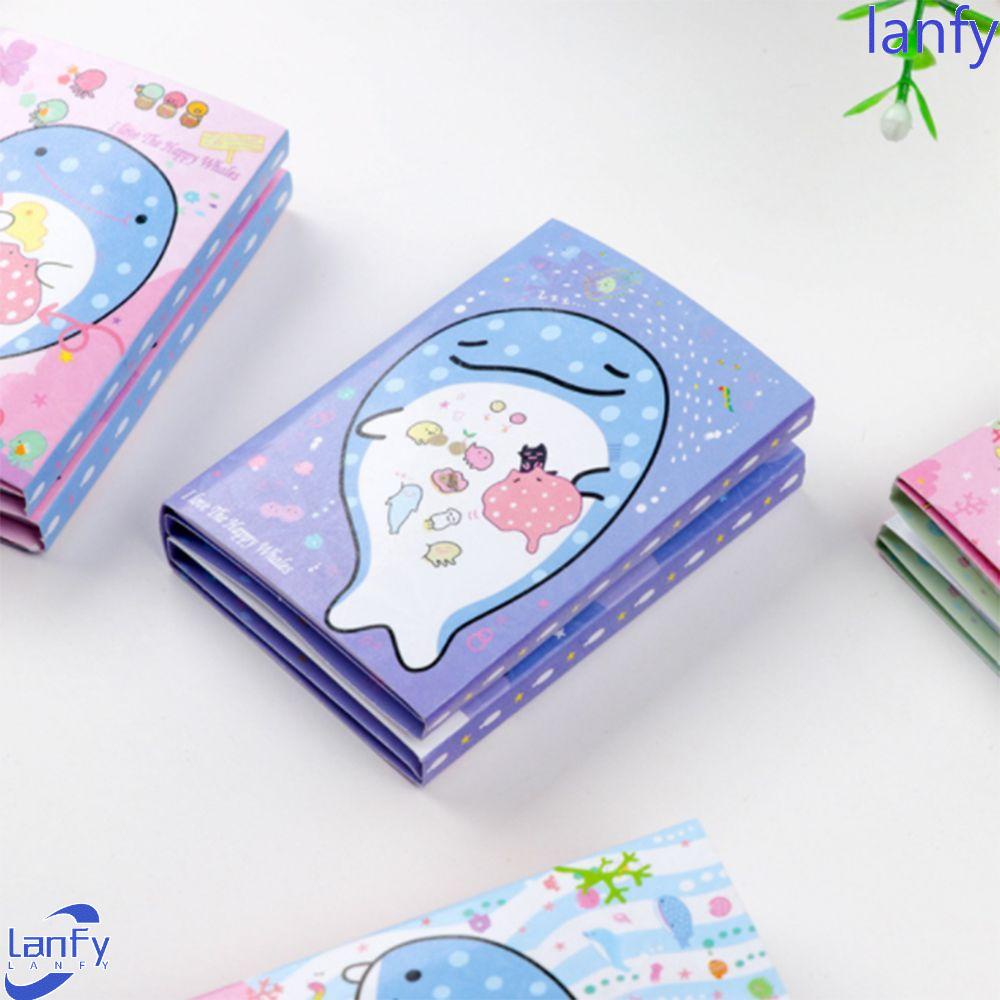 Lanfy Sticky Note Gambar Kartun Whale Portable Untuk Kantor