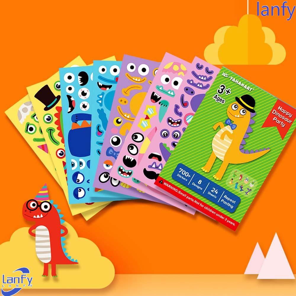 Lanfy Permainan Puzzle Kartun Halloween Princess Dinosaurus Stiker Bagasi Komputer Gitar Koper Dekorasi Mainan Edukasi