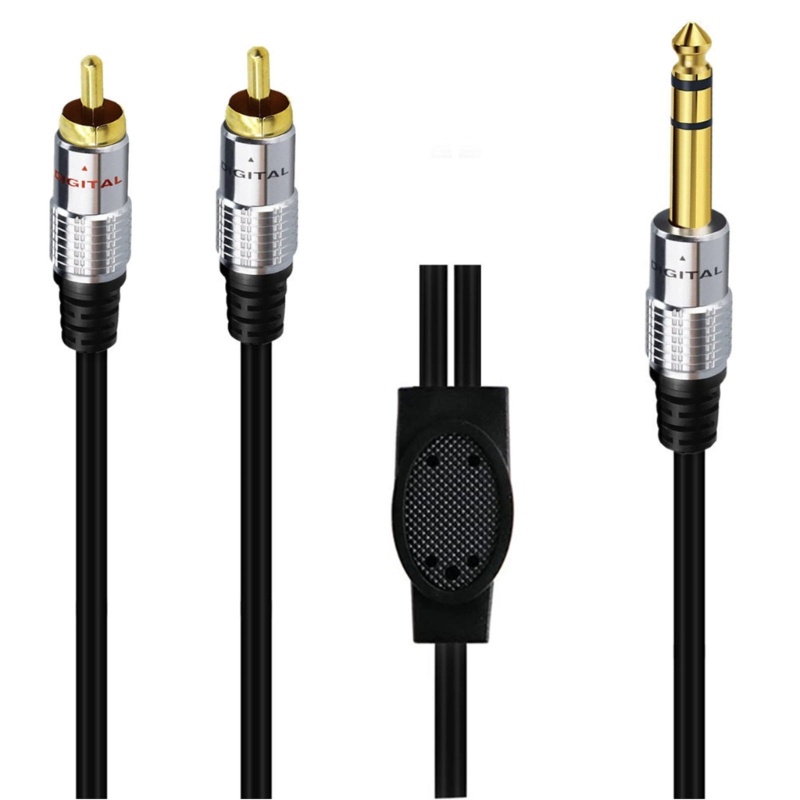 Kabel Adaptor Vivi6 35mm 14 Male to 2RCA Aplikasi Lebar Suara Excellet