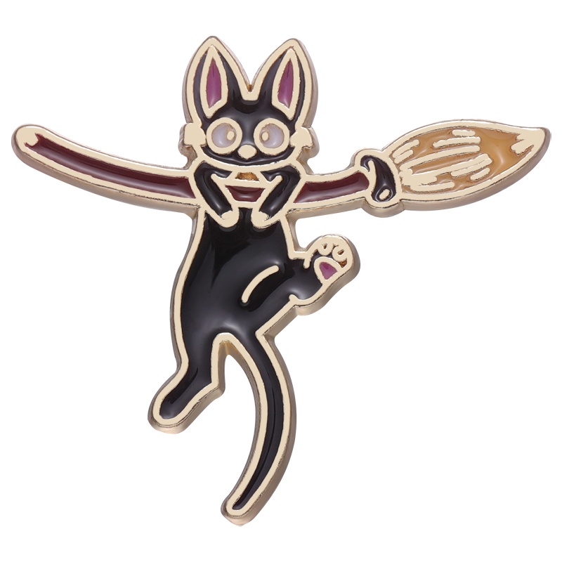 Anime Peripheral Ta-Q-Bin Metal Badge Kartun Kucing Hitam Bros Hadiah Untuk Teman Aksesoris Pakaian Perhiasan