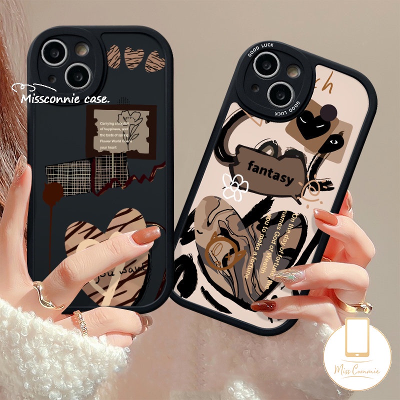 Graffiti Cinta Hati Trendi Merek Comme des Garcons Case Untuk Infinix Smart5 6panas10 9 10T 10s 11s 11 Bermain Panas10 Lite Note8 Shockproof Silikon Lembut Tpu Penutup Belakang