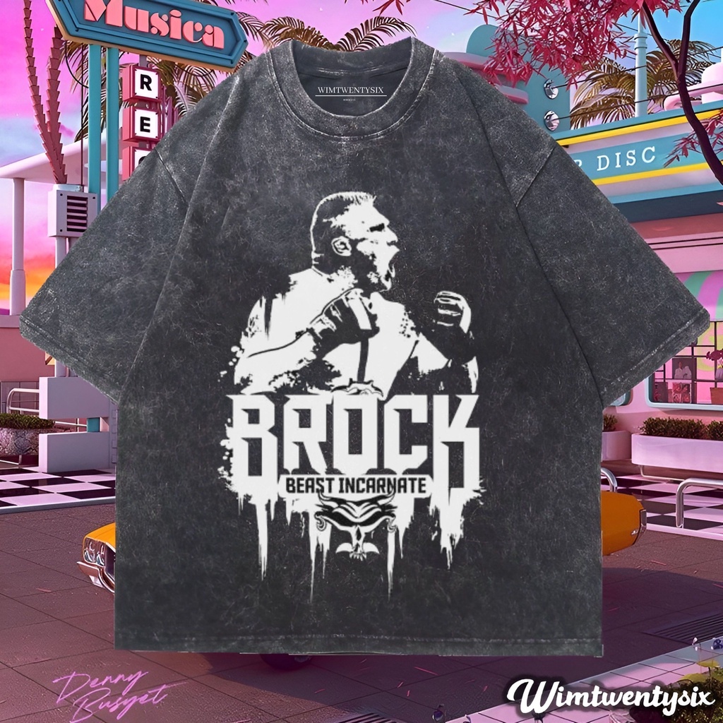 Wimtwentysix “brock lesnar smackdown” kaos oversized washing | vintage tee