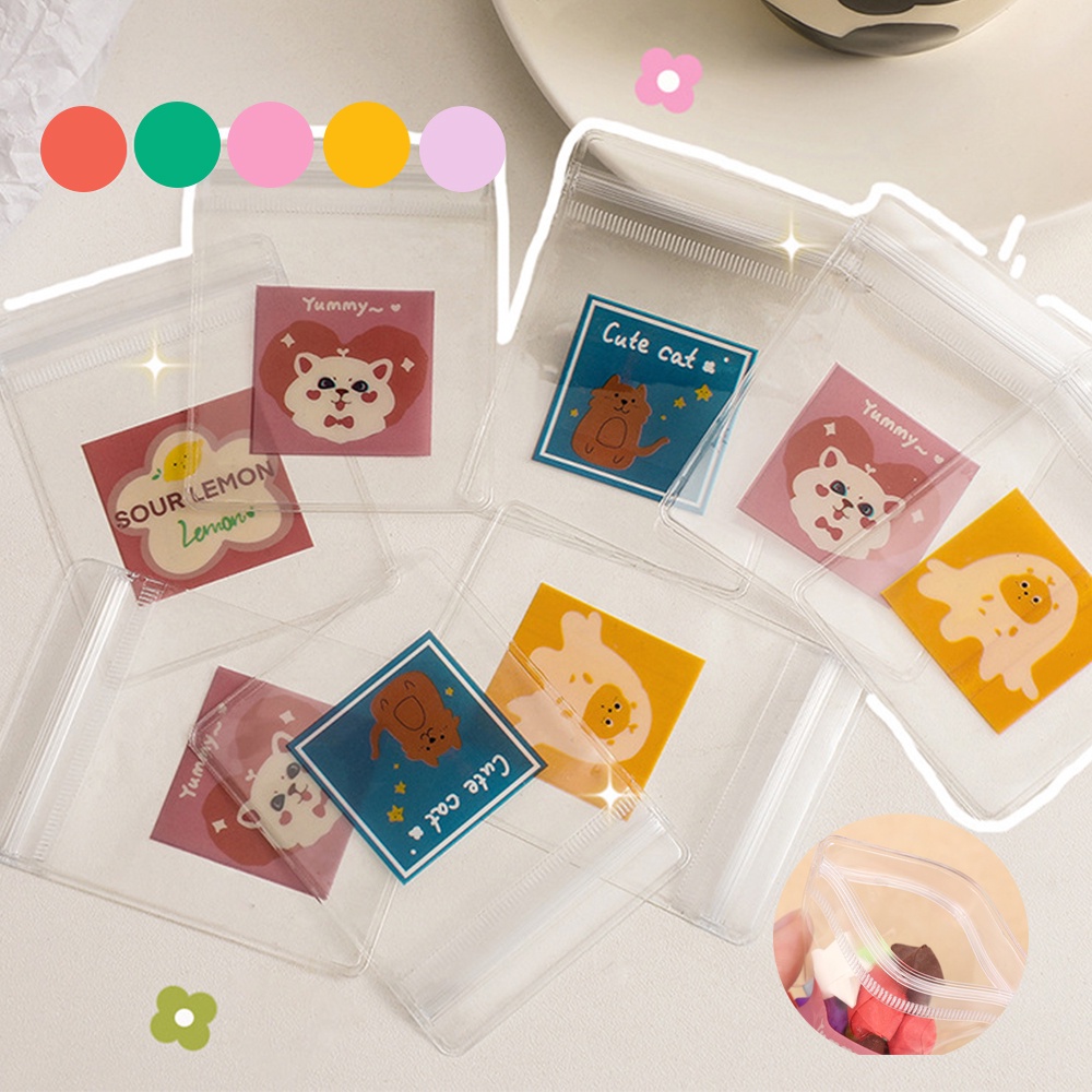 [Unggulan] 1pc Tas Kartun Beruang Lucu Makanan Ringan Tas Permen Plastik Sealing Bag Tahan Air Cetak Kemasan Kantong Perhiasan Tas Penyimpanan Reusable Transparan Pouch Pernikahan Hadiah
