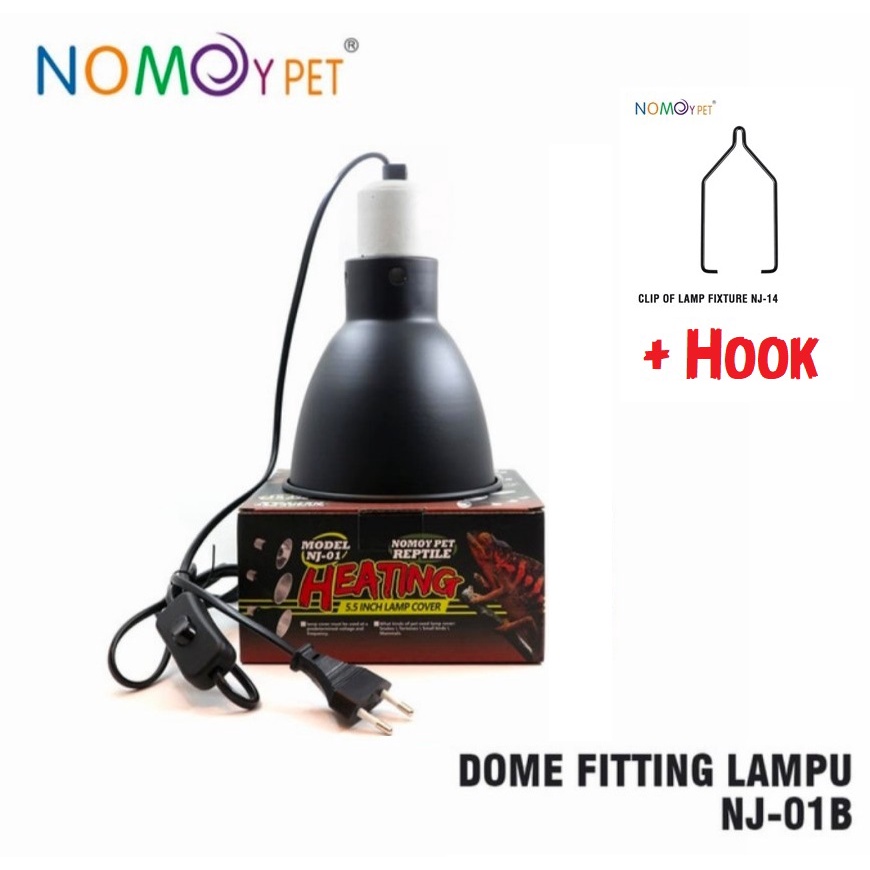 Nomoy NJ-01 BB Aluminium Dome 14x20.5cm Fitting Lampu Dome Reptil Sulcata Aldabra Gecko BD
