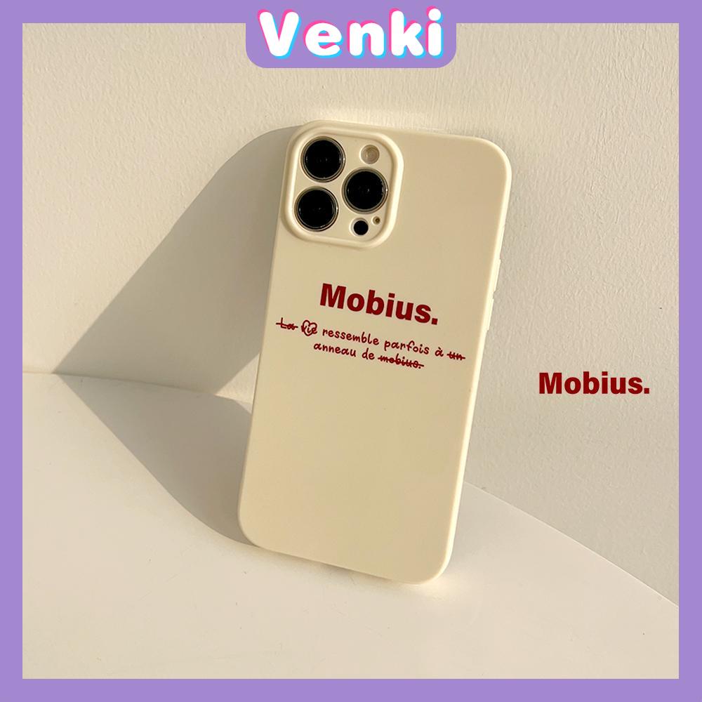 VENKI - For iPhone 11 iPhone Case Cream Glossy Soft Case TPU Shockproof Camera Cover Protection Simple Letters Compatible with iPhone 14 13 Pro max 12 Pro Max xr xs max 7 8Plus