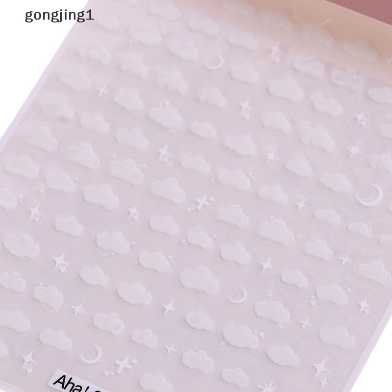 Ggg 1Pcs Stiker Kuku Awan Putih/Stiker Nail Art Ultra Tipis Self Adhesive Decals ID