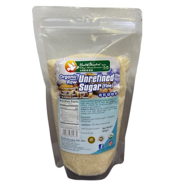 

Health Paradise Organic Raw Unrefined Sugar 400gr / Gula Organik (CitraFood)