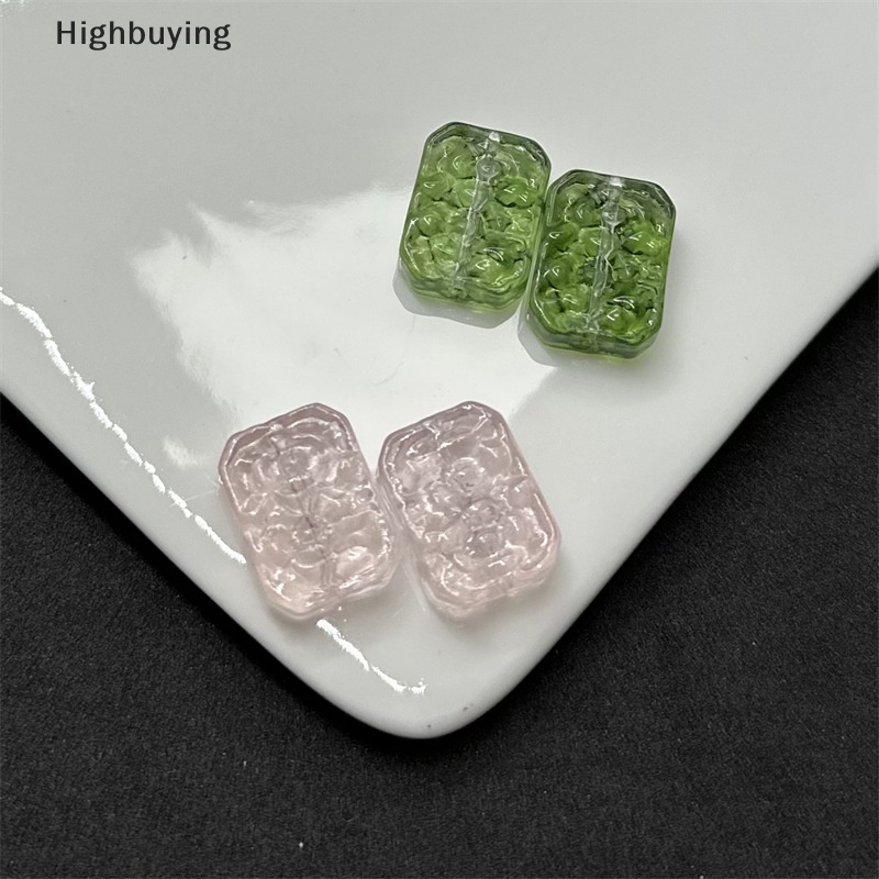 Hbid 10Pcs Manik-Manik Persegi Panjang13 * 23mm Panjang Square Glass Bead Batu Alam Segi Kristal Perhiasan Kalung Liontin Aksesoris Glory