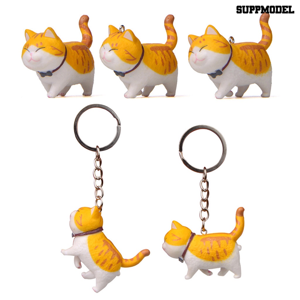 [SM Auto] Mini Lucu Kartun Chubby Model Kucing Gantung Mainan Gantungan Kunci Keychain Tas Liontin