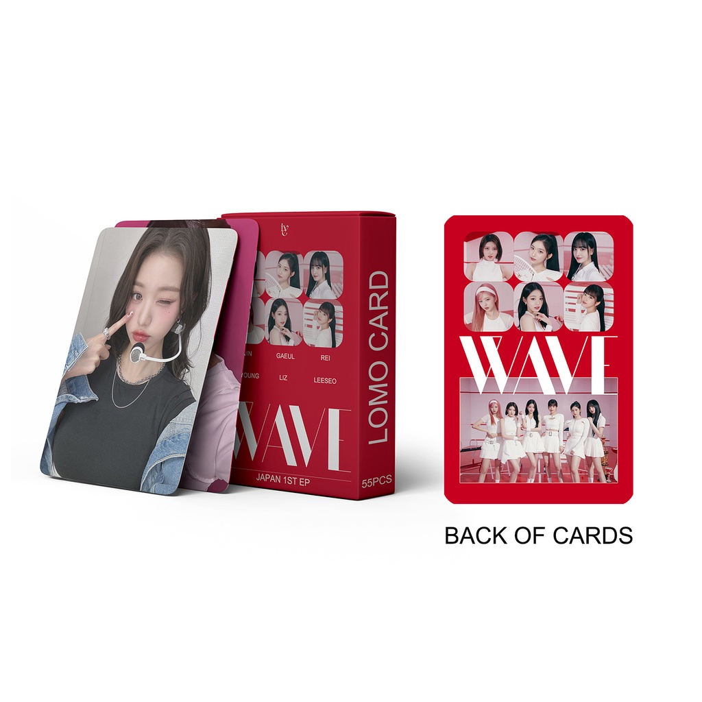 55pcs/box IVE Japan Album WAVE Photocards REI WONYOUNG LIZ LEESEO GAEUL YUJIN Lomo Kartu Kpop Postcards