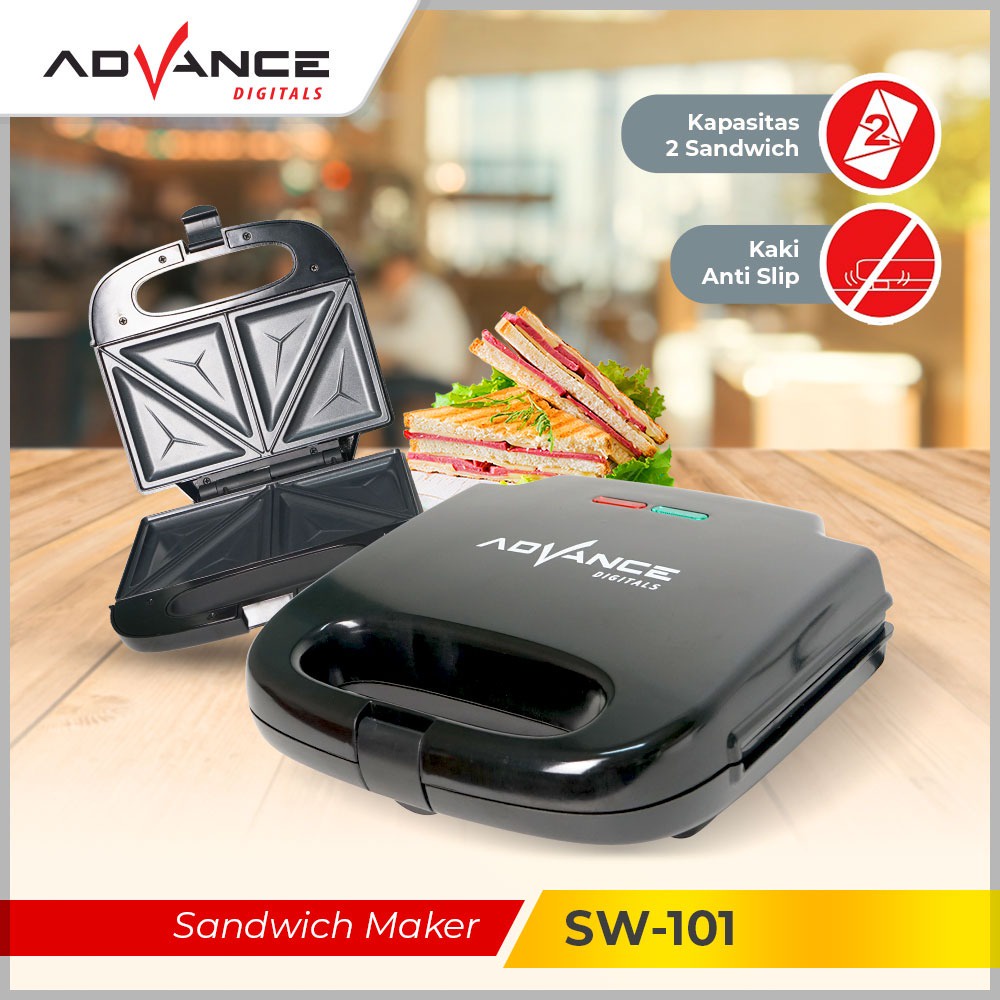 ADVANCE Mesin Sandwich Waffle Maker Pemanggang Roti Waffle 2 Lapis SW-101/SW-206/WF-101/WF-206