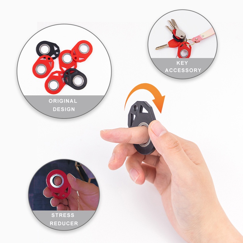 Kreatif Mode Bercahaya Fidget Spinner Gantungan Kunci Kecemasan Keren Penghilang Stres Terlibat Mainan Keyring Menghilangkan Kebosanan ADHD Hadiah Untuk Dewasa Anak-Anak