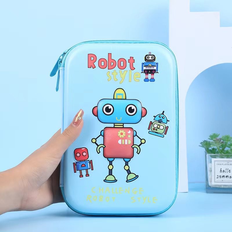 

PC0007 Tempat Kotak Tepak Pensil Karakter Anak Laki Laki Perempuan 3D MOTIF Z - Robot Biru