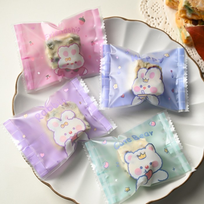 100pc kantong bungkus permen nougat 7x10cm / cookie plastic bag --